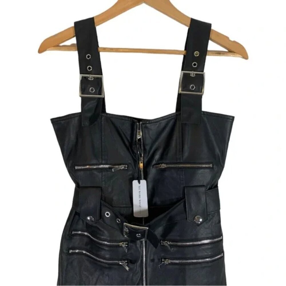 NEW WeWoreWhat Faux Leather Catsuit Jumpsuit Overalls Size XS - Picture 6 of 13
